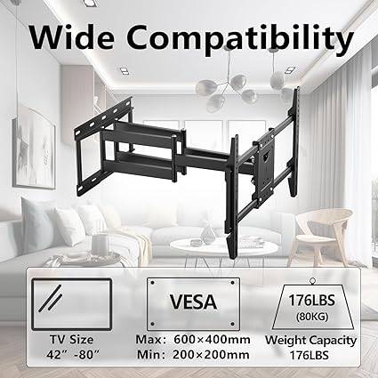 CP646/SHT Full Motion TV Wall Mount for Most 42-80 inch