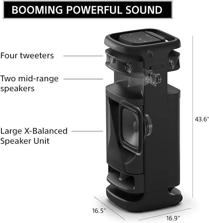 SRS-ULT1000 / SONY ULT TOWER 10 ,Approx. 139 W , Bluetooth ,optical , Range 2.4 GHz, 20 HzSRS-ULT100