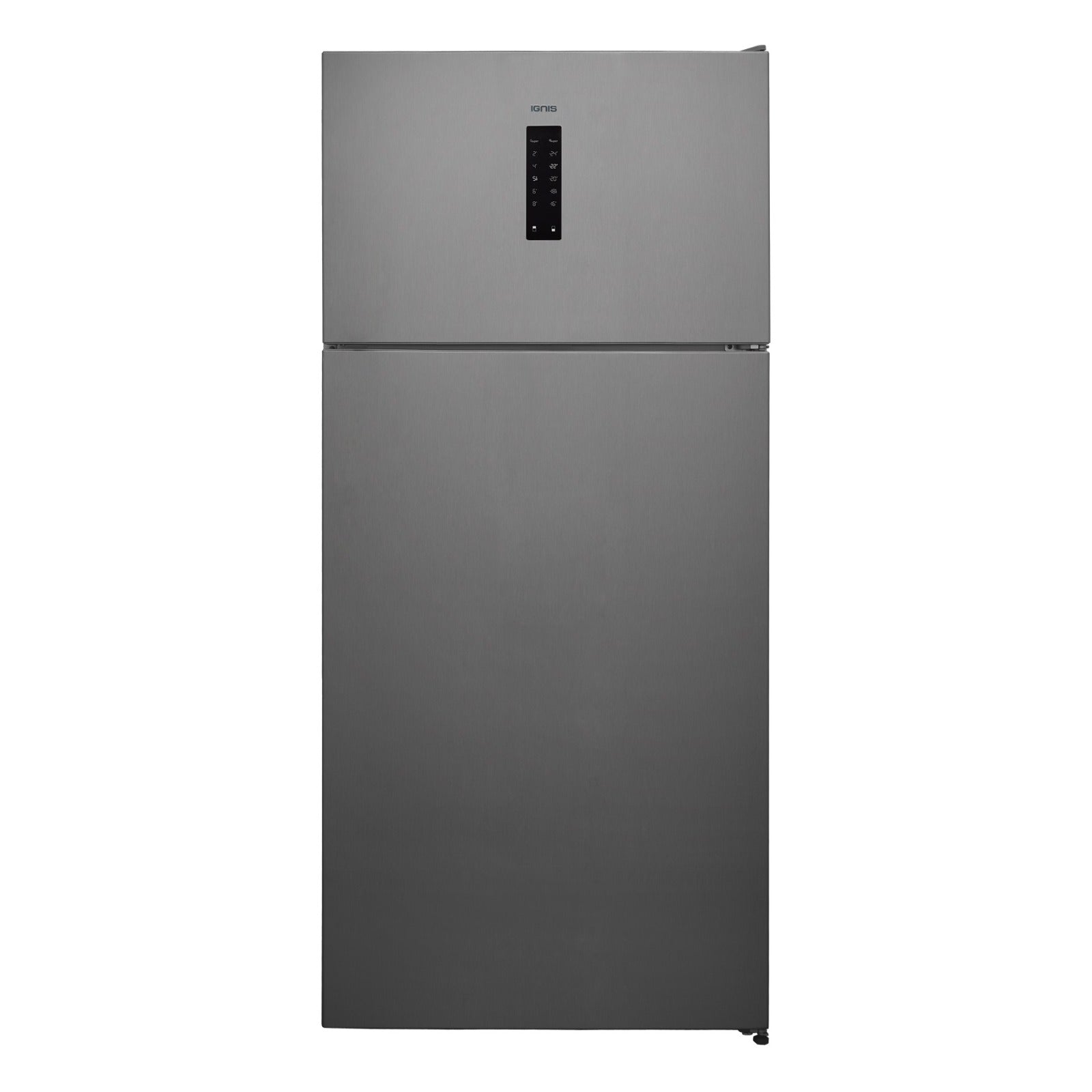 Gray refrigerator on a white background