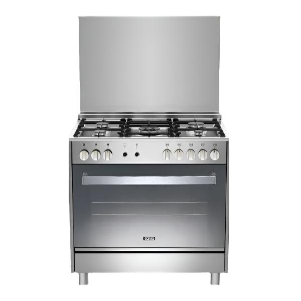Ignis Cooker Gas Steel Safety System 90 Cm 5 Burners With Triple Burner Wide Metal Post