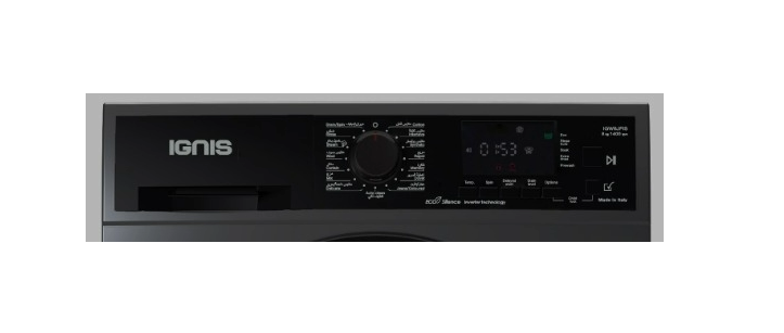 Ignis Front Load Washing Machine A+++, 8KG, 1400RPM, Black Ignis Front Load Washing Machine A+++, 8KG, 1400RPM, Black