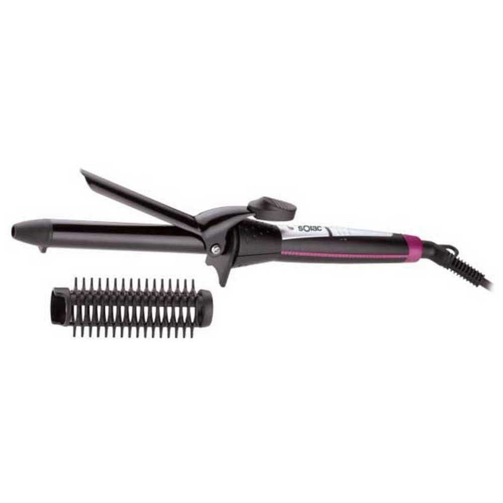 Solac Hair Curling Iron, Ceramic-Coated Iron & Extra Volume Accessory, Black