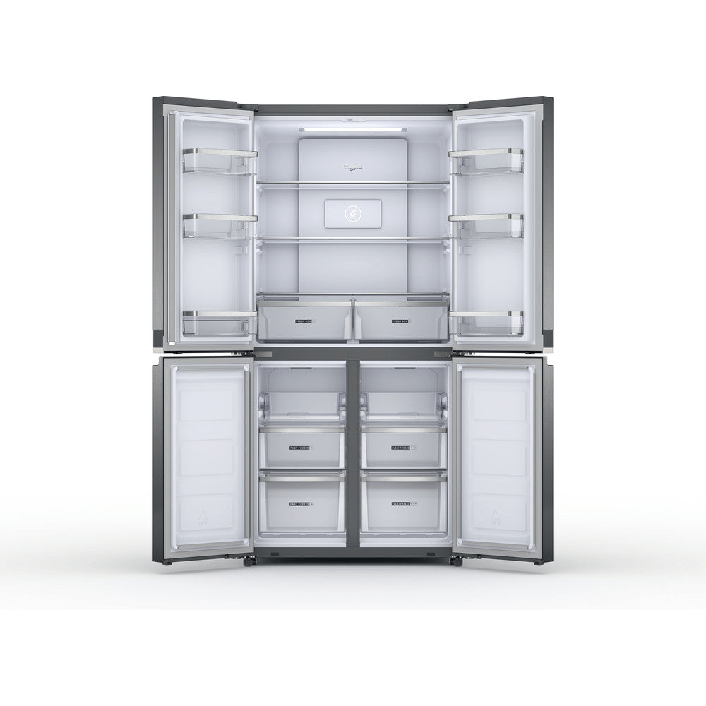 WQ9 B2L G EX / WHIRLPOOL Fridge Free standing 4 Doors, 91cm 677lit Self Closing Doors S.Steel