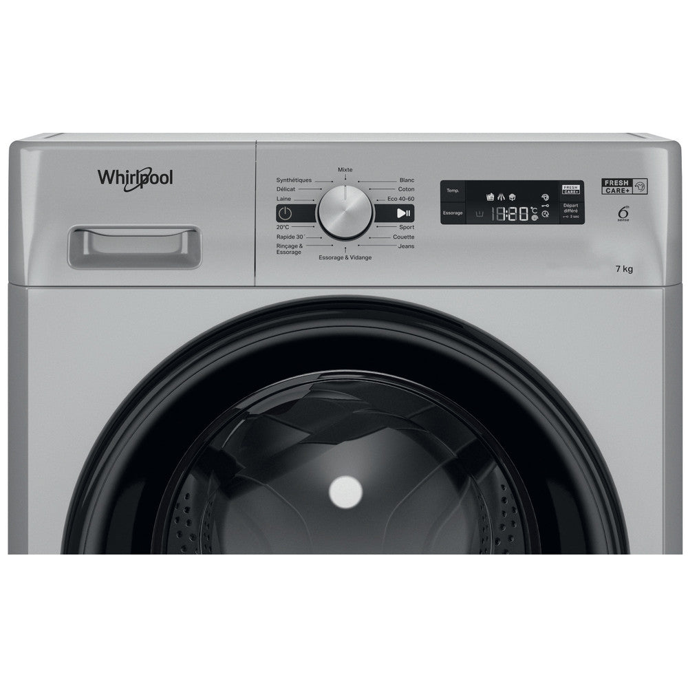 Whirlpool Washing Machine A+++, 7KG, 1200RPM,6 Sense FreshCare+, Silver