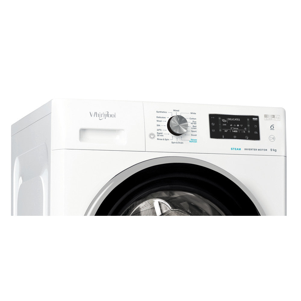 Whirlpool Washing Machine A+++, 9KG, 1400RPM, Fresh Care+, White