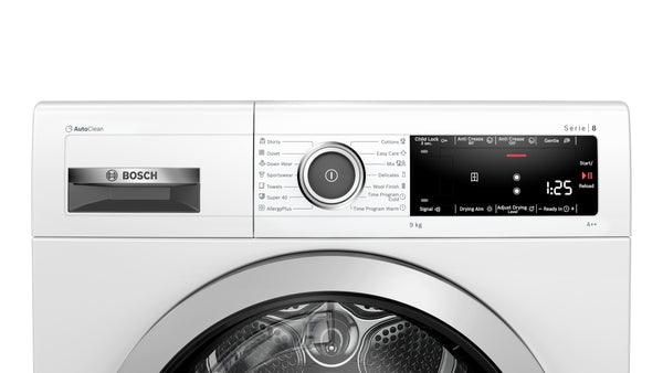 Bosch Heat Pump Condenser Dryer A+++, 9KG, White