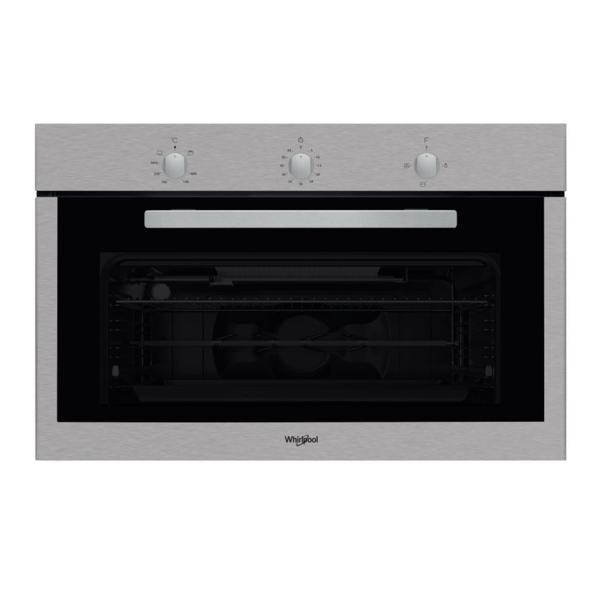 MSA 3G3F IX/WHIRLPOOL Built in Full Gas Oven 90CM 105Lit Inox & Fan