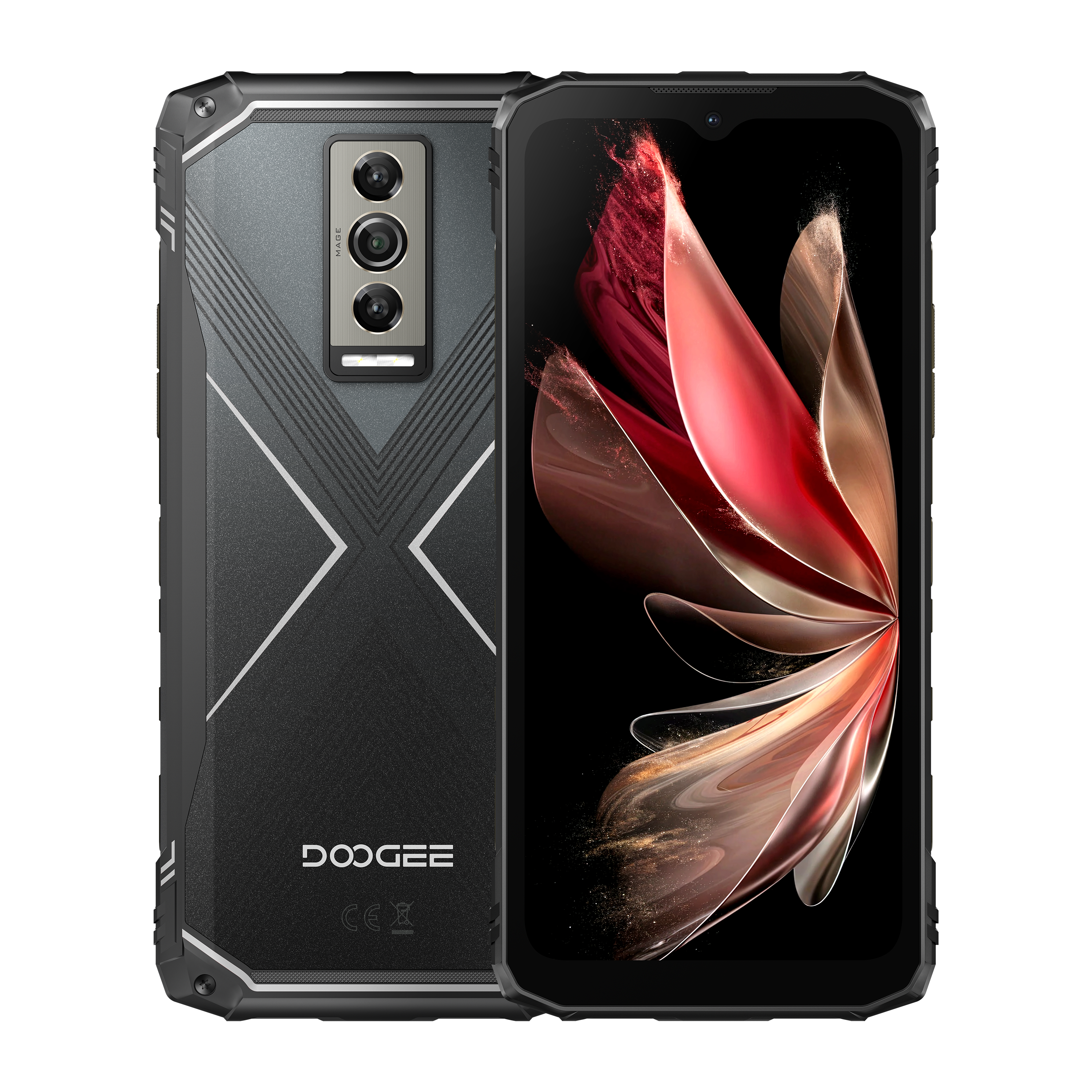 هاتف Doogee Blade10 برو بتصميم Rugged، ذاكرة 6 جيجابايت +10 جيجابايت ممتدة و256 جيجابايت، شاشة 6.5 إنش، بطارية 5150 مللي أمبير، لون فضي