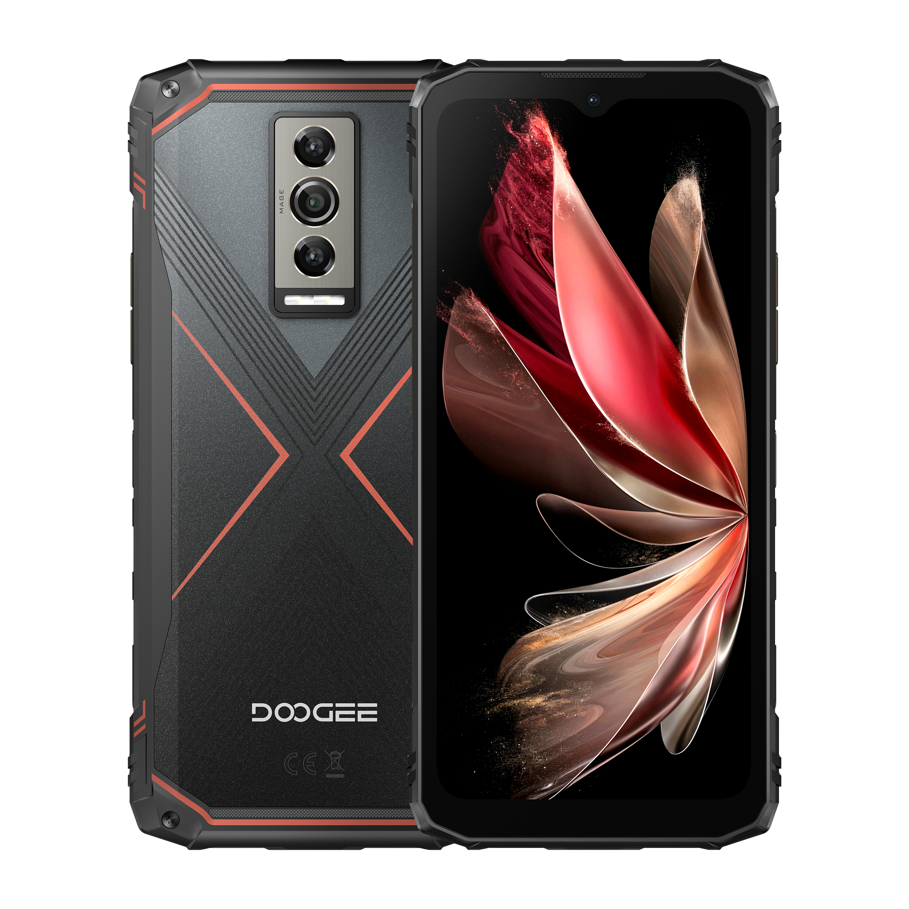 هاتف Doogee Blade10 برو بتصميم Rugged، ذاكرة 6 جيجابايت +10 جيجابايت ممتدة و256 جيجابايت، شاشة 6.5 إنش، بطارية 5150 مللي أمبير، لون أحمر