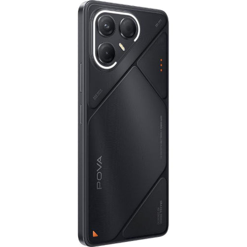 Black phone case with 'POVA' branding on a white background