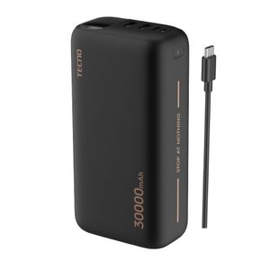Tecno Power Bank 30000Mah 3-Way High Speed Black