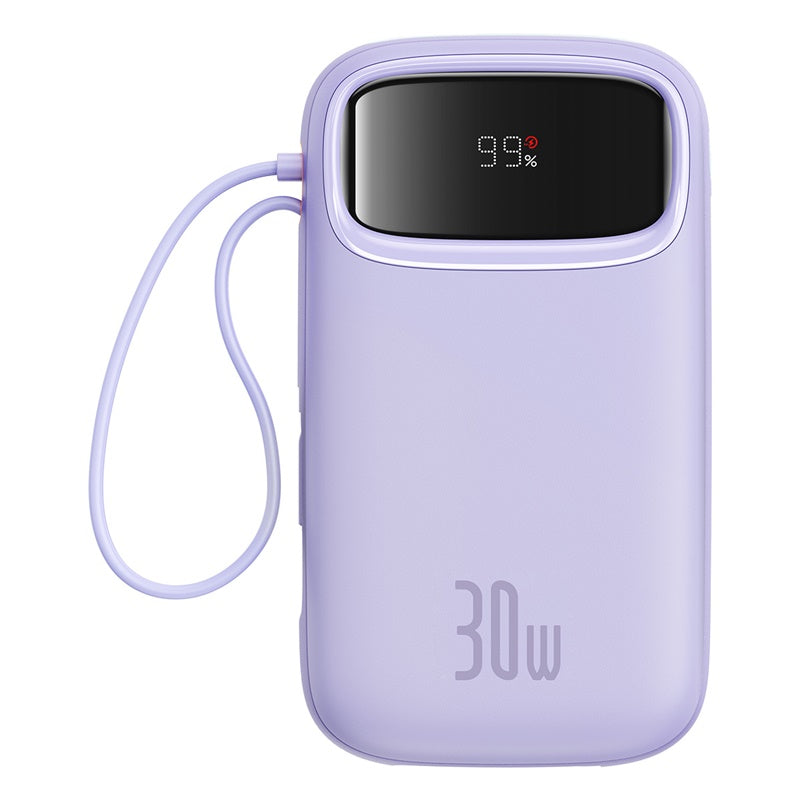 Baseus QPow 2 Digital Display Fast-Charging Power Bank with 2 Built-in Type-C, Purple