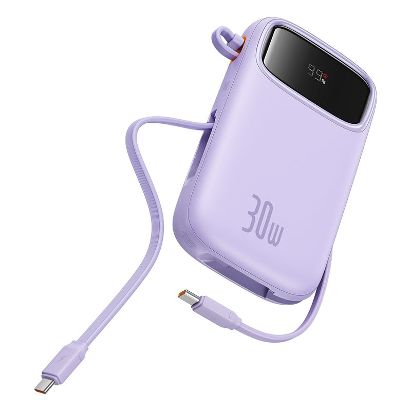 Baseus QPow 2 Digital Display Fast-Charging Power Bank with 2 Built-in Type-C, Purple