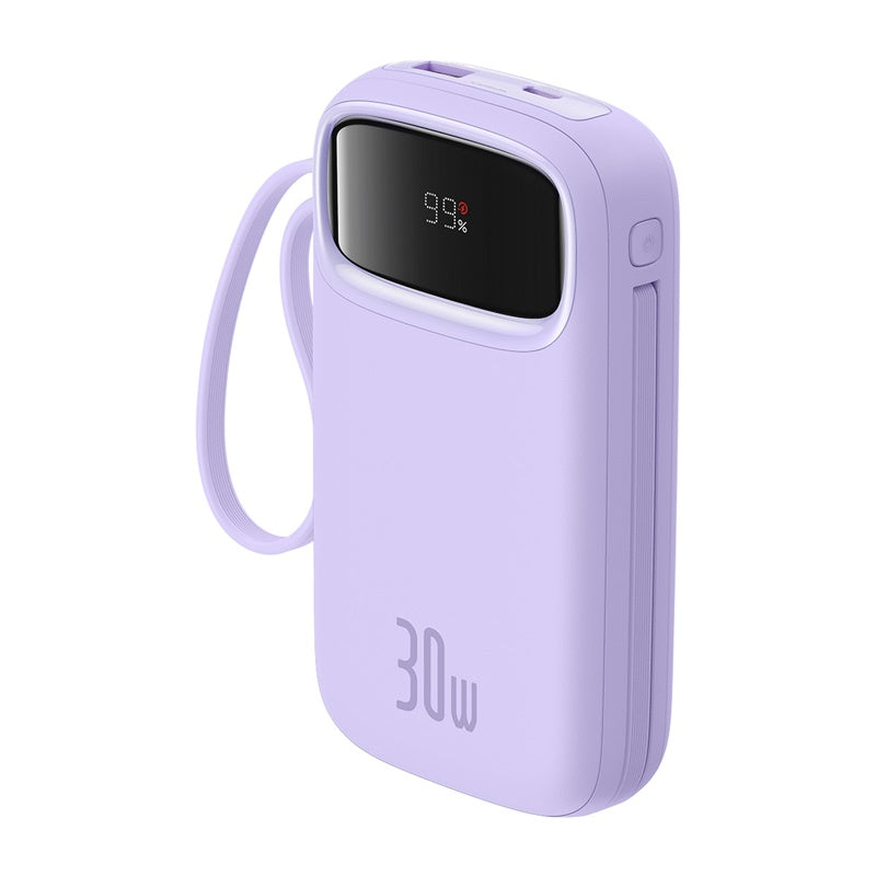 Baseus QPow 2 Digital Display Fast-Charging Power Bank with 2 Built-in Type-C, Purple