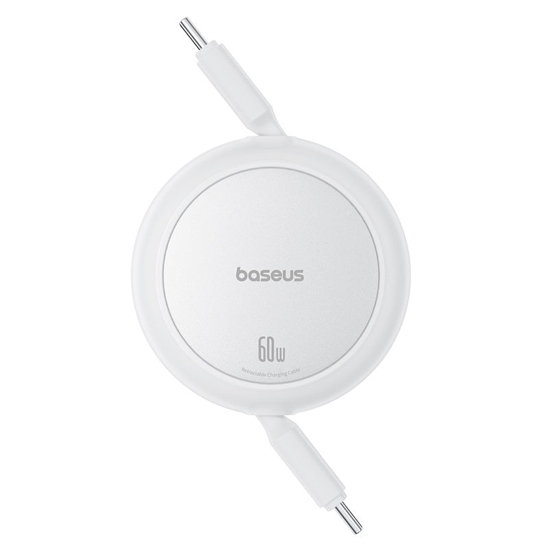 Baseus Free2Pull Mini Charging Cable USB-C to USB-C 60 Watts, 1M, Moon White