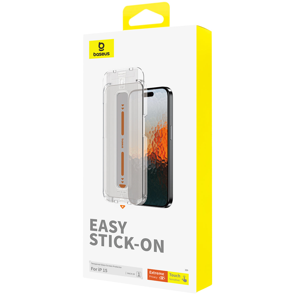 Baseus Sapphire Series Privacy Protection Tempered Glass Screen Protector for iP 15