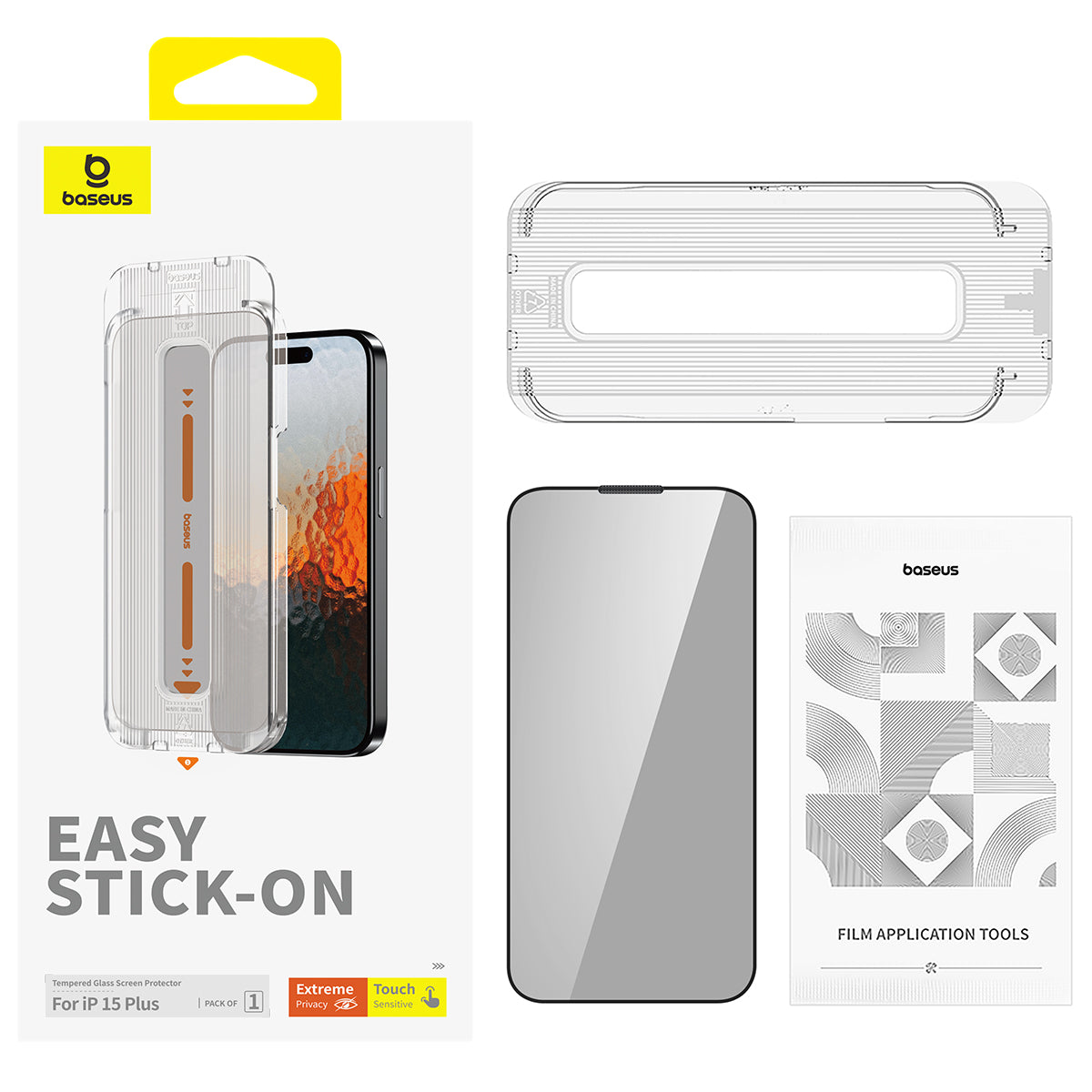 Baseus Sapphire Series Privacy Protection Tempered Glass Screen Protector for Ip 15 Baseus Sapphire Series Privacy Protection Tempered Glass Screen Protector for Ip 15