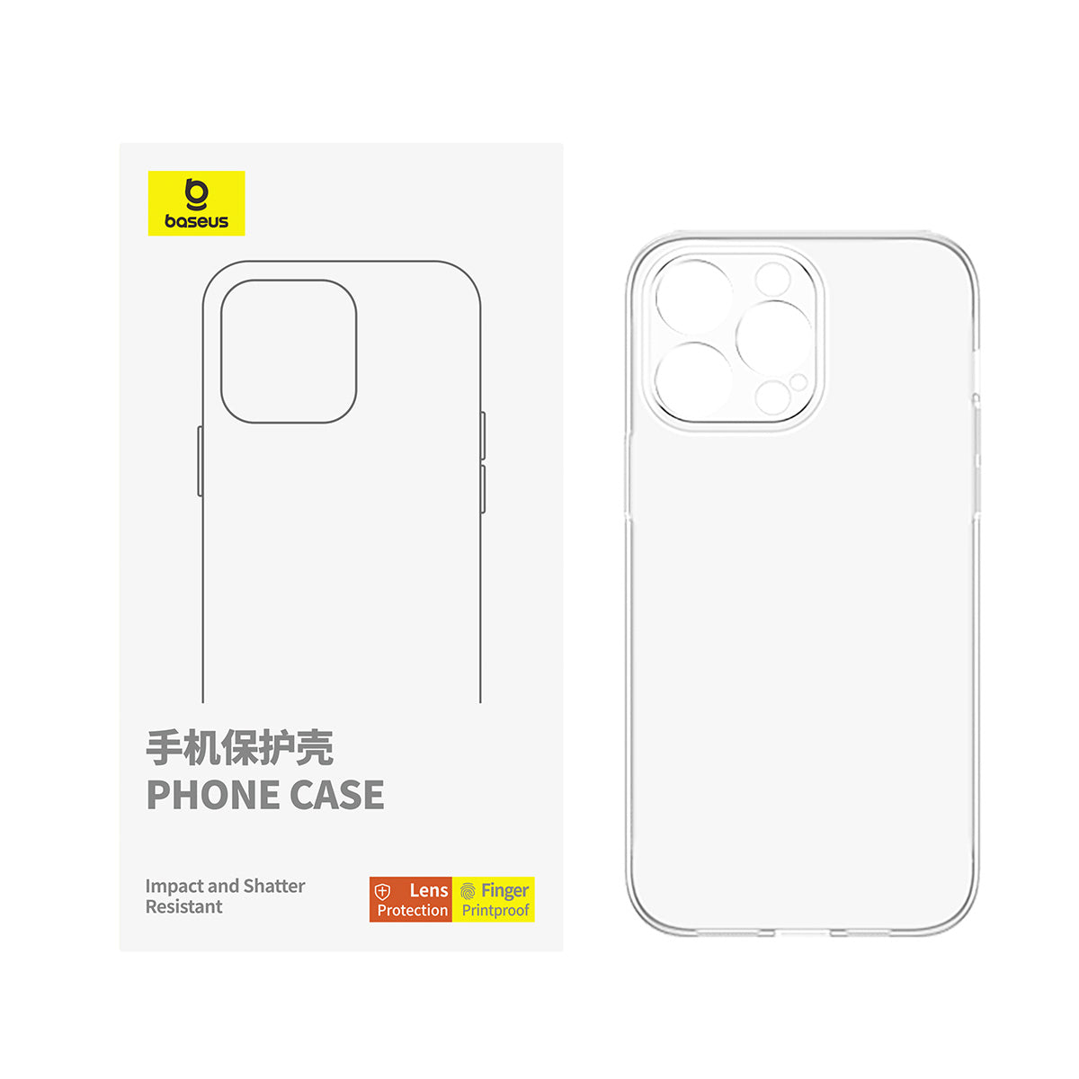Baseus Simple Series Phone Case, Ip 16Pro, Transparent Baseus Simple Series Phone Case, Ip 16Pro, Transparent