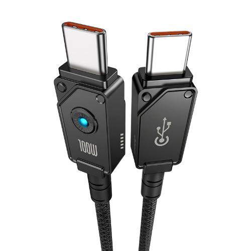Baseus Unbreakable Series Fast Charging Data Cable Type-C to Type-C, 100Watts, 1Mm, Cluster Black Baseus Unbreakable Series Fast Charging Data Cable Type-C to Type-C, 100Watts, 1Mm, Cluster Black