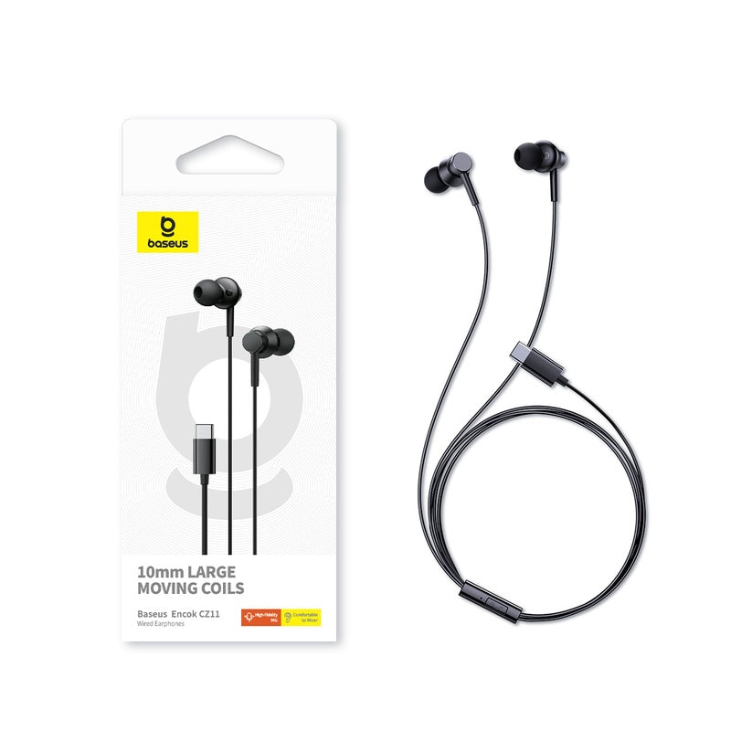 Baseus Enock Wired Earphones, Black Baseus Enock Wired Earphones, Black