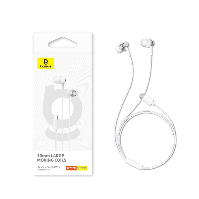 Baseus Enock Wired Earphones, White