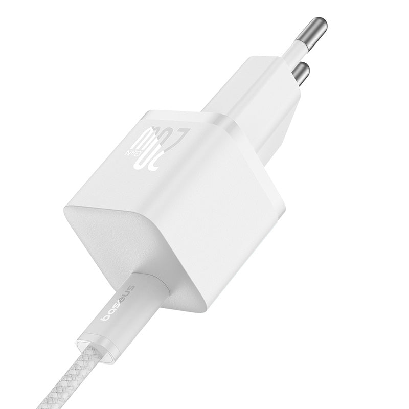 Baseus Wall Fast Charger Mini, 20Watts, Moon White Baseus Wall Fast Charger Mini, 20Watts, Moon White