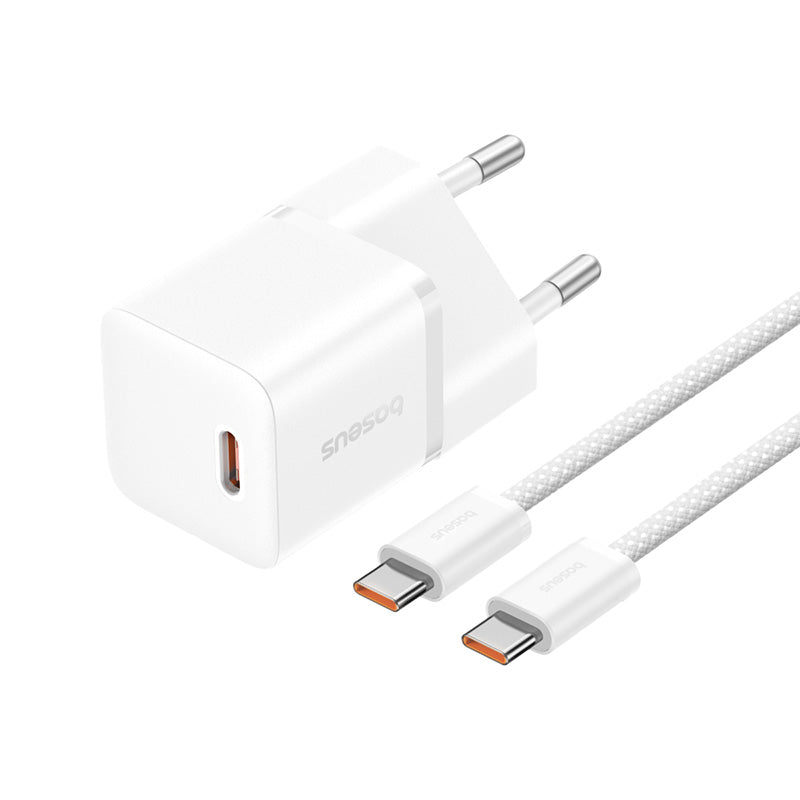 Baseus Wall Fast Charger Mini, 20Watts, Moon White Baseus Wall Fast Charger Mini, 20Watts, Moon White