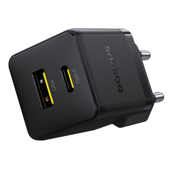 Baseus Palm Fast Wall Charger, TypeC & USB, 20Watts, Black Baseus Palm Fast Wall Charger, TypeC & USB, 20Watts, Black