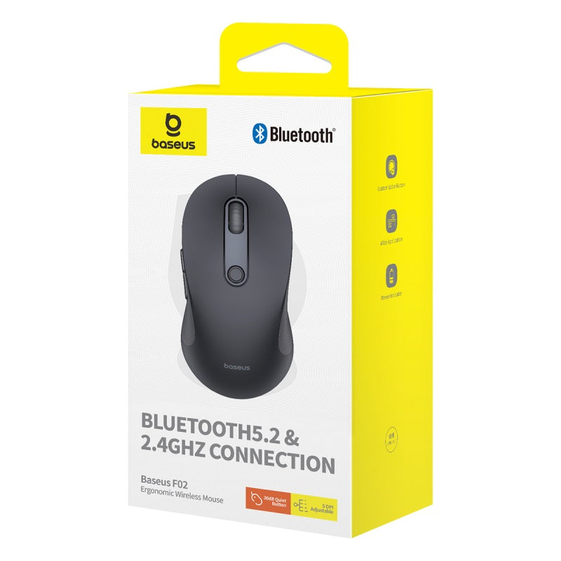 Baseus Ergonomic Wireless Mouse, Without Battery, Black