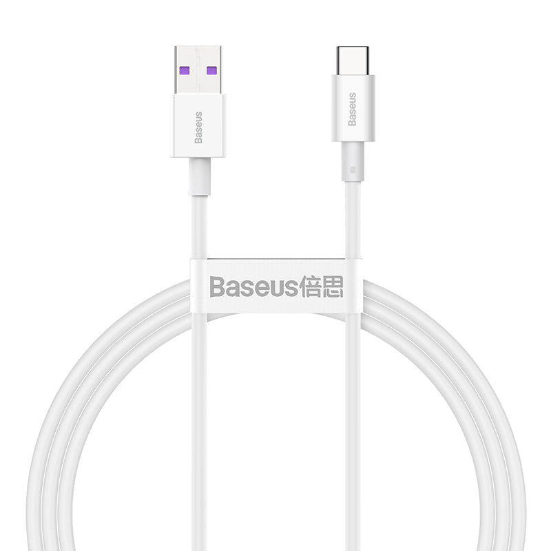 Baseus Fast Charging Data Cable USB to Type-C, 66Watts, 1Mm, White