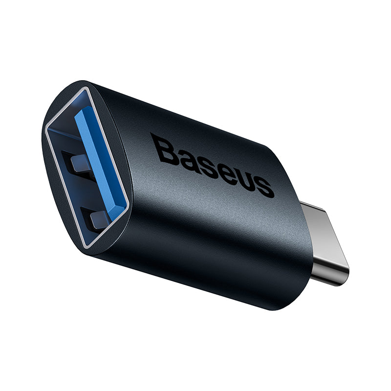 محول صغير Baseus OTG من Type-C إلى USB-A، باللون الأزرق