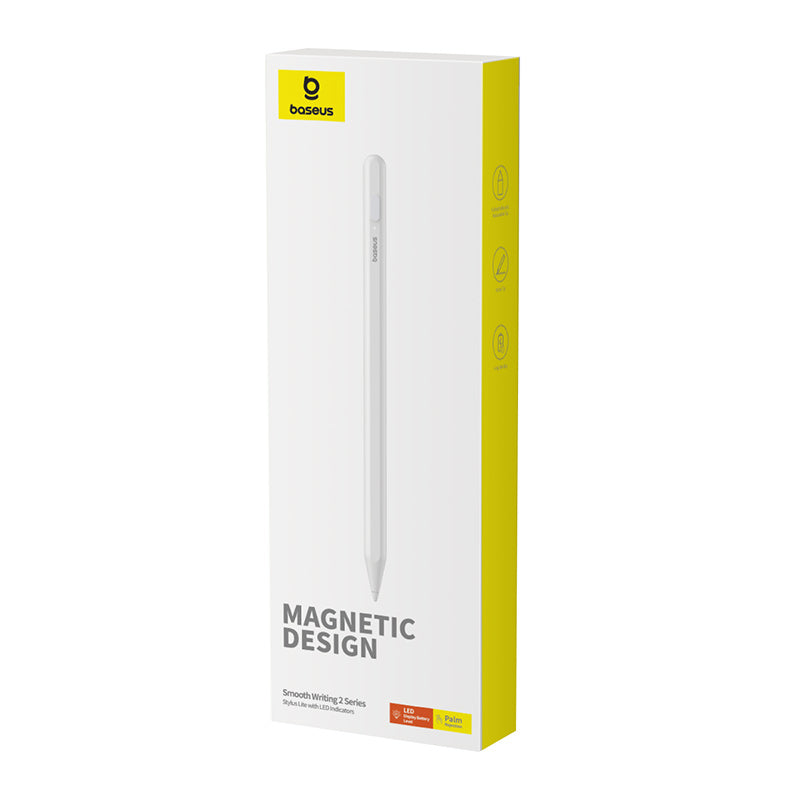 قلم Baseus Smooth Writing Stylus Lite مع مؤشرات LED، باللون الأبيض مون