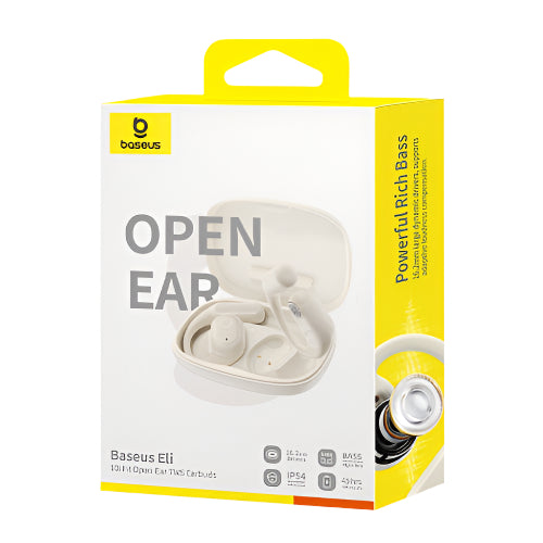 Baseus Eli 10i Fit Open-Ear TWS Earbuds, Stellar White Baseus Eli 10i Fit Open-Ear TWS Earbuds, Stellar White