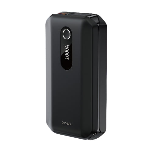 Black power bank with '10000' capacity display on a white background