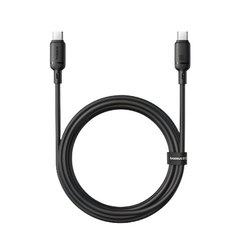 Baseus Silky Series Fast Charging Cable, Type-C to Type-C, 2Mm, 100Watts, Cluster Black Baseus Silky Series Fast Charging Cable, Type-C to Type-C, 2Mm, 100Watts, Cluster Black