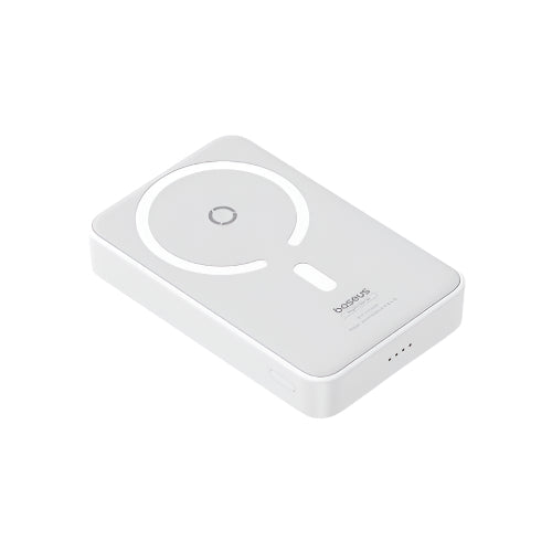 Baseus Mag Pro Magnetic Bracket, Wireless Fast Charging Power Bank, 20Watts, 5000Mah, Stellar White