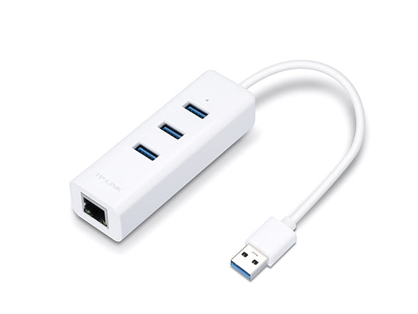 Tp-Link Usb 3.0 3-Port Hub & Gigabit Ethernet Adapter-White