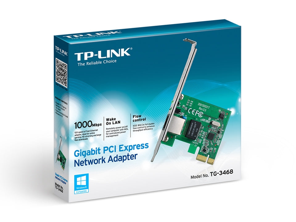 TG-3468 / TP-Link Gigabit PCI Express Network Adapter, white, 10/100/1000Mbps PCIe Adapter*32-bit PC