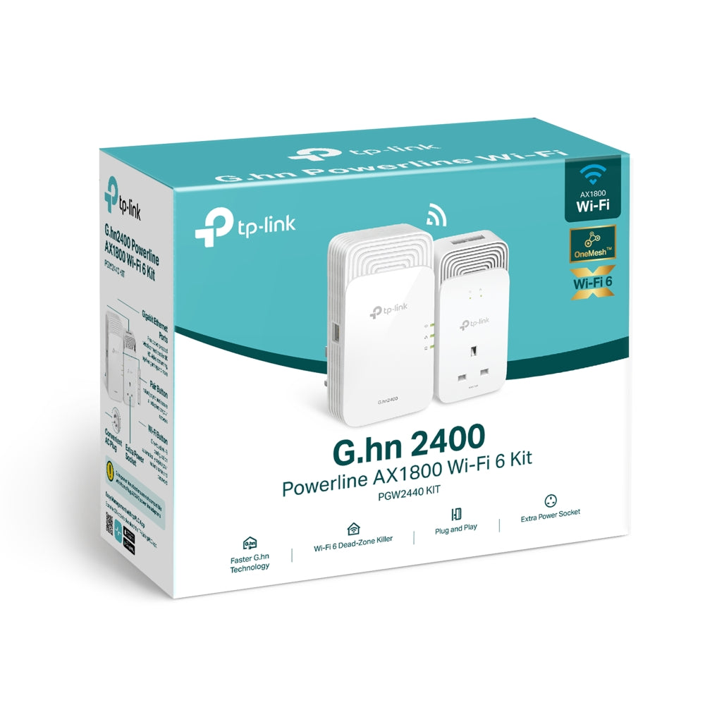 Tp-Link G.HN2400 Power Line AX1800 Wi-Fi 6, White