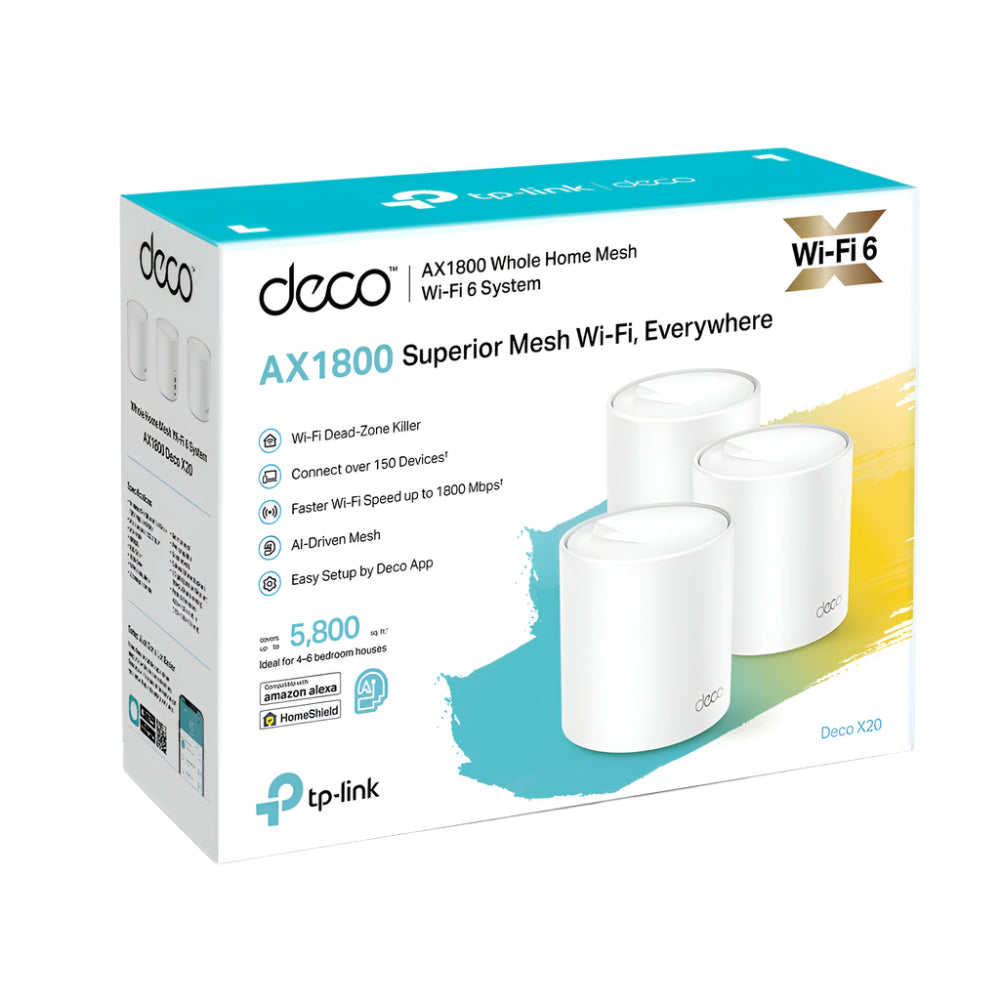 Tp-link Whole Home Mesh WiFi 6 System, White Tp-link Whole Home Mesh WiFi 6 System, White