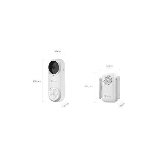 CS-DB2-A0-2C5WPBR(EU-STD)(KIT)/EzViz DB2 2K Battery Powered Video Doorbell Kit EZVIZ / MONITORS