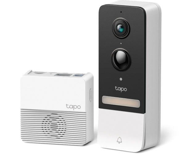 Tp-Link Tapo Smart Battery Video Doorbell Sensor, 2K 5Mp Live, White