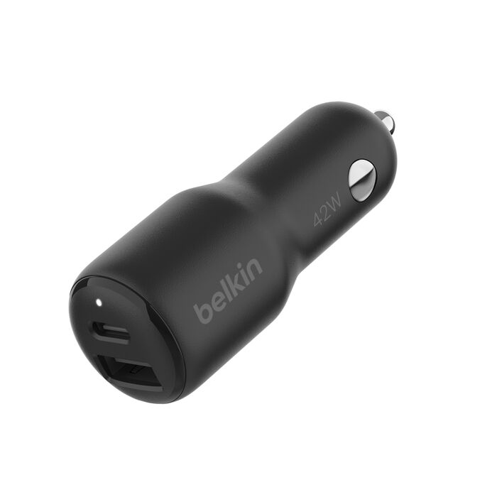 Belkin Boost Charge Dual USB PD PPS Car Charger, 42Watts, Black