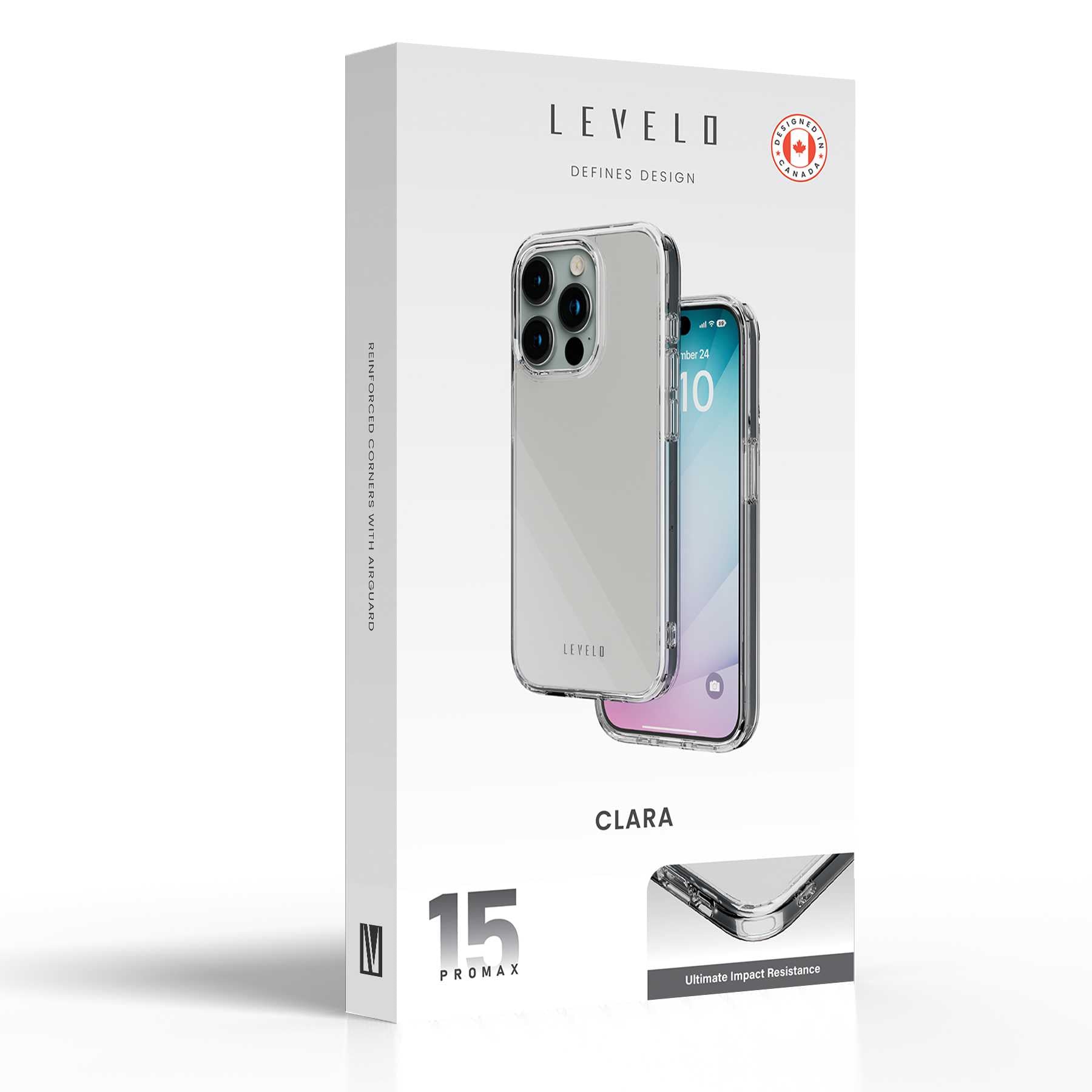 LVLSC15PWH/Levelo Solo Case For iPhone 15 Pro - 7694015091646 Case & Bags / CLEAR / Levelo Solo Case For iPhone 15 Pro