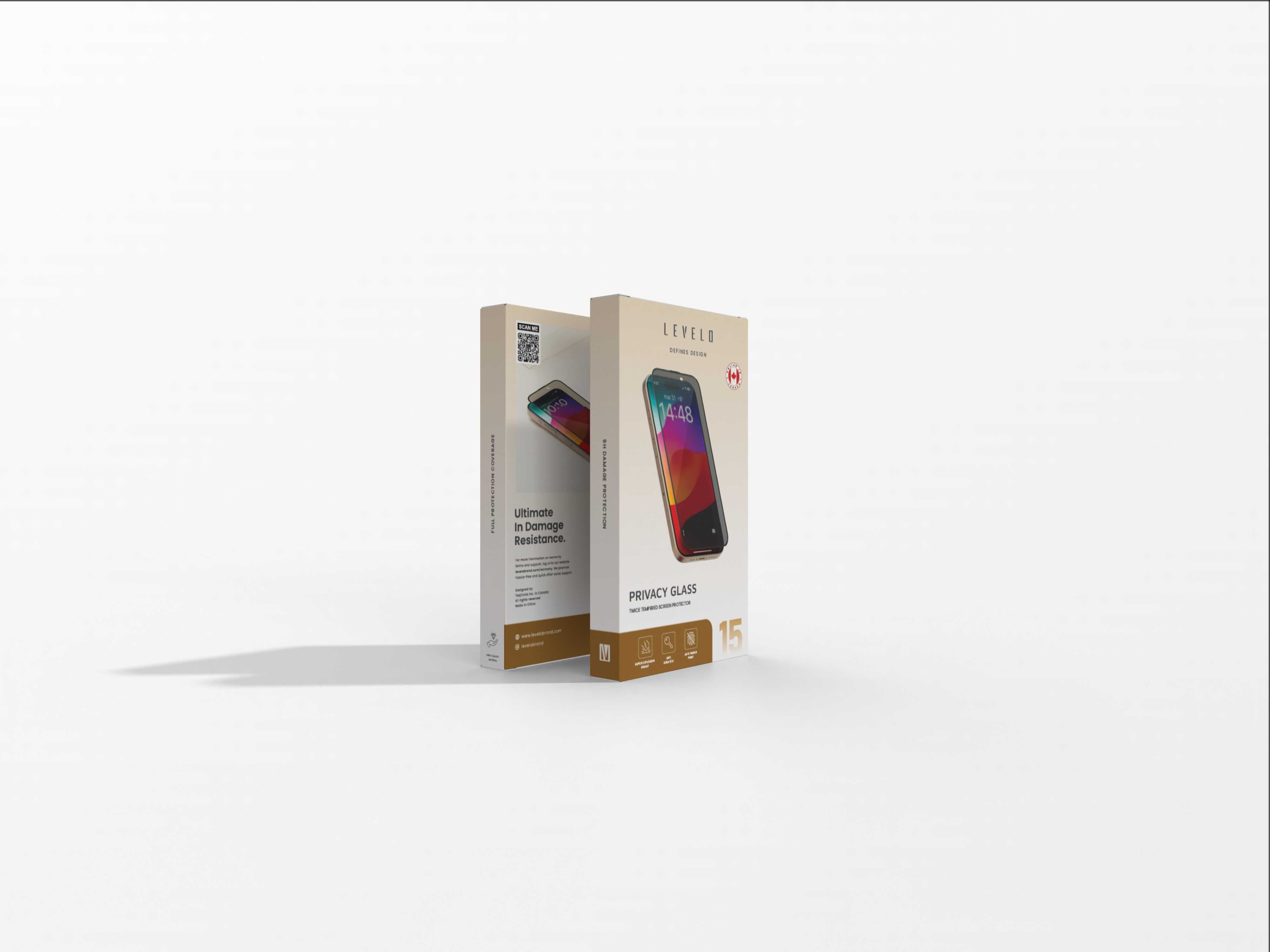 Levelo Full Screen Privacy Glass For Iphone 15