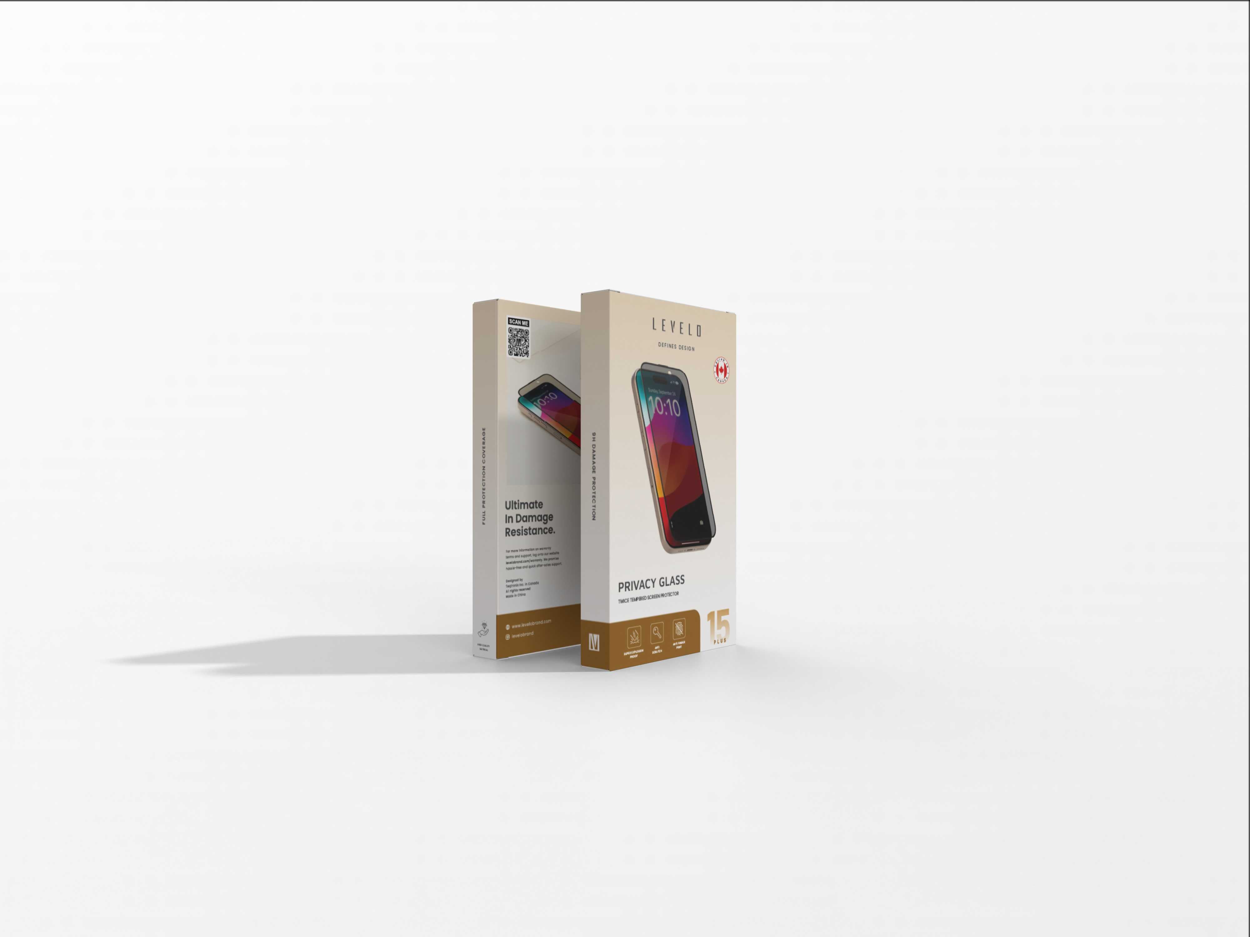 Levelo Full Screen Privacy Glass For Iphone 15 Plus