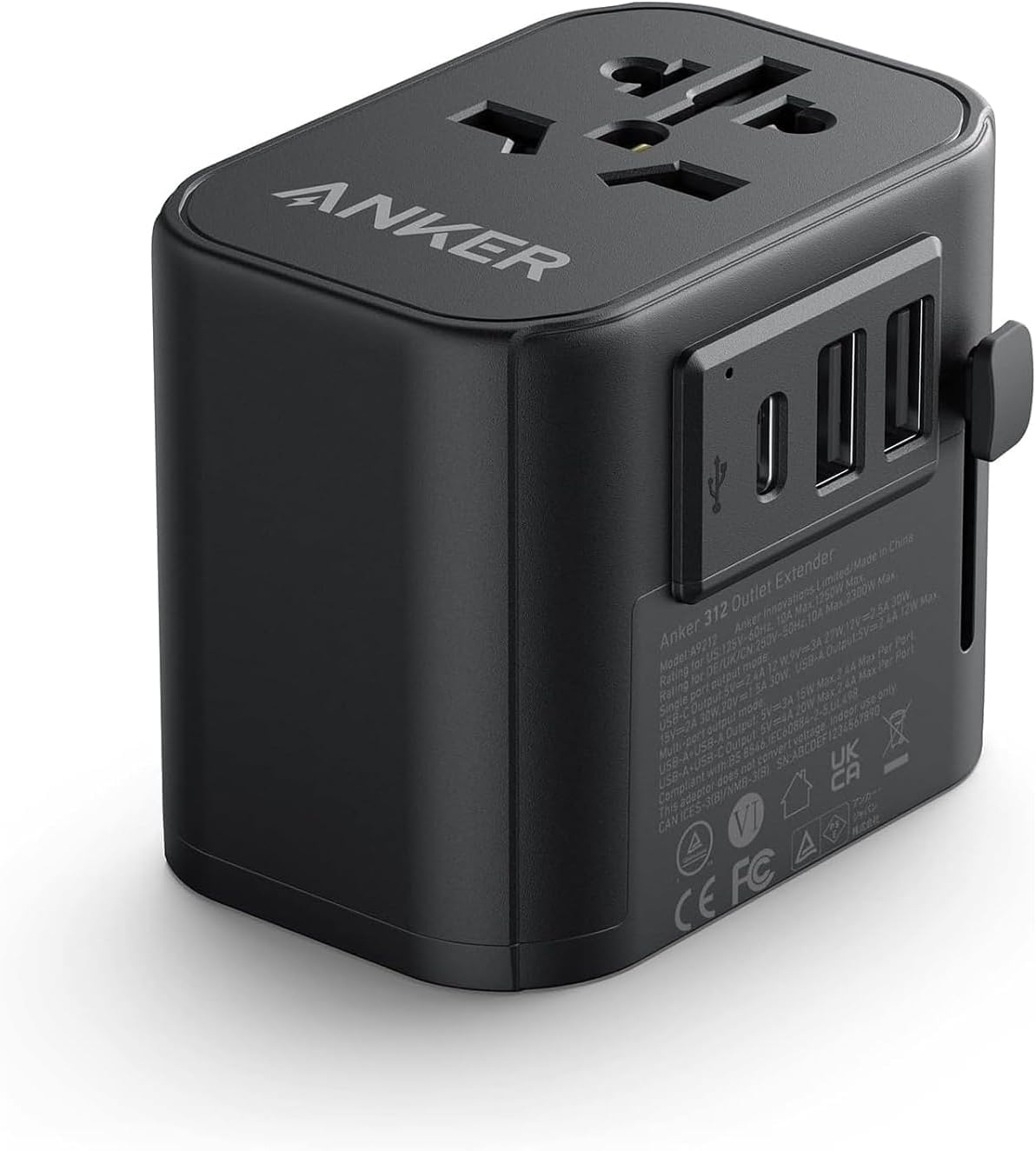 A9212K11 / Anker PowerExtend USB-C Travel Adapter 30W Black -194644121334 Plug / Black / USB-C Travel Adapter 30W Black