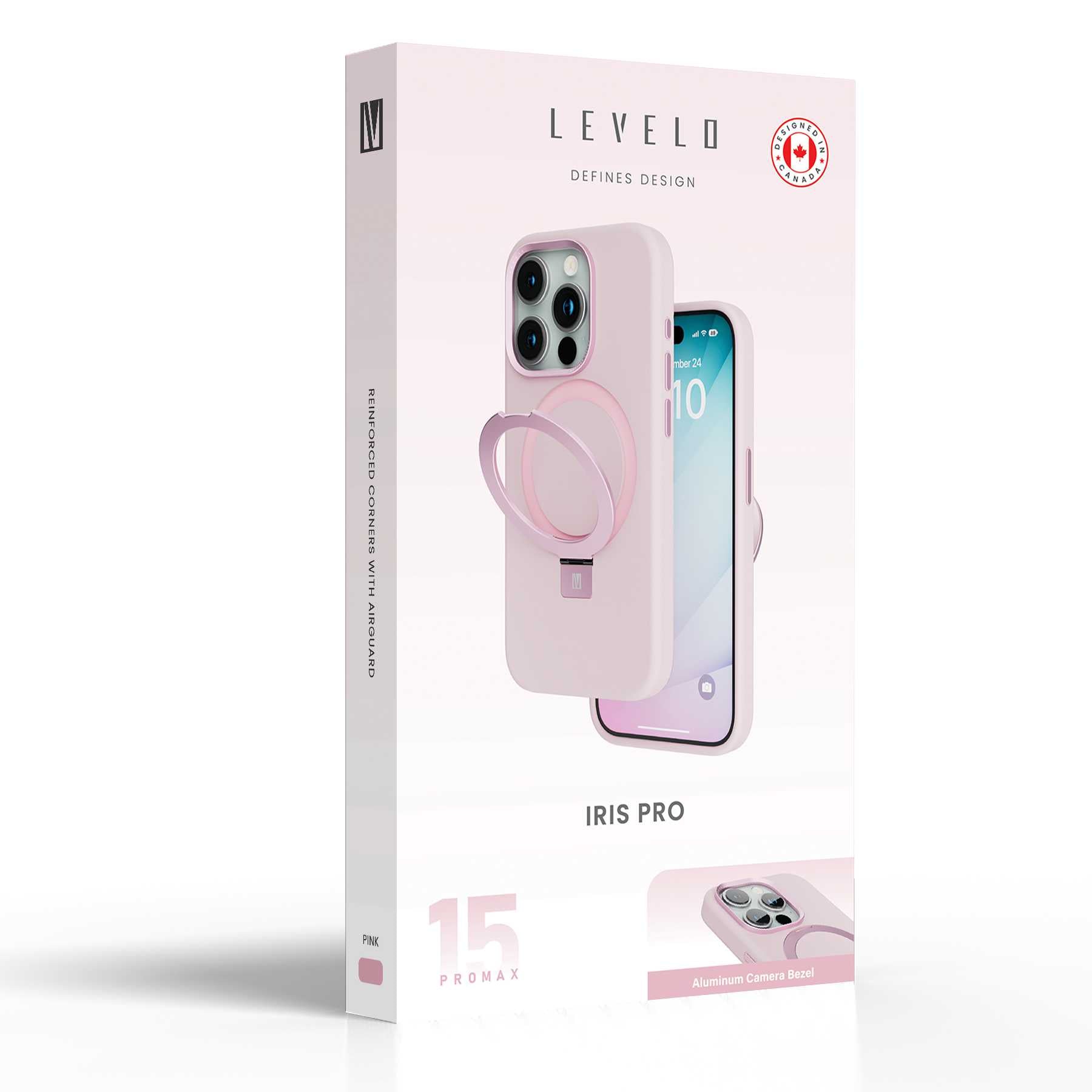 LVLIPS15PMPK / Levelo Iris Pro Liquide Silicone Case For iPhone 15 Pro Max Pink- 7694015091424