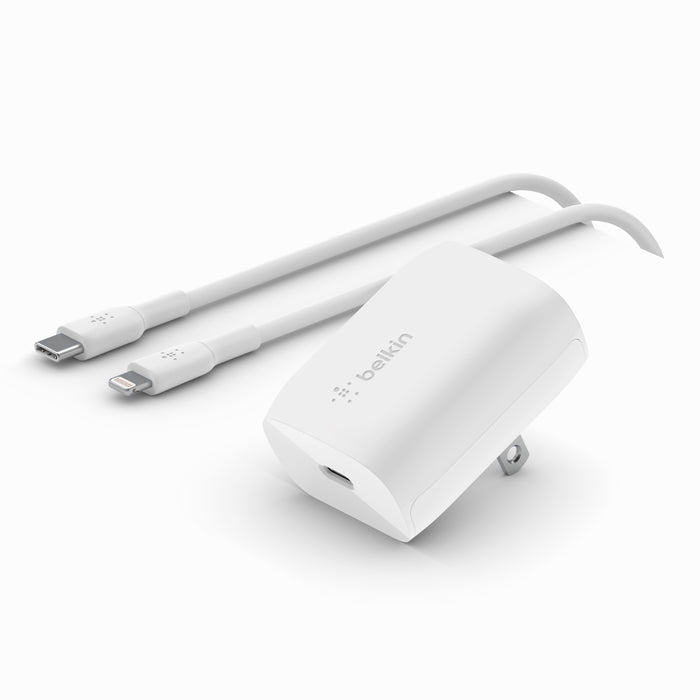 Belkin Usb-C Wall Charger 20W + 1M Usb-C To Lightning Cable White- 745883841387