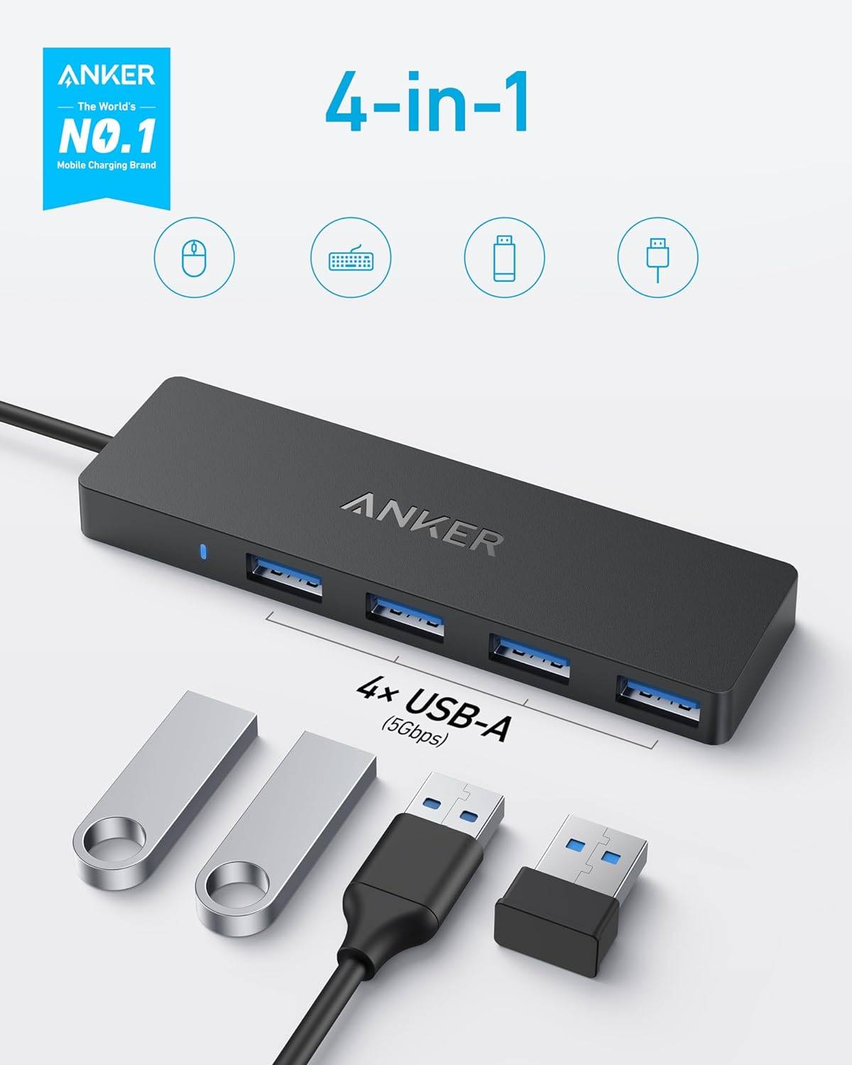 A8309G11/Anker USB-C Data Hub(4-in-1, 5Gbps) Black-194644177737